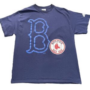 Vtg Boston Red Sox Shirt Mens Large Adidas Navy Blue Logo MLB Baseball 2004 Lg